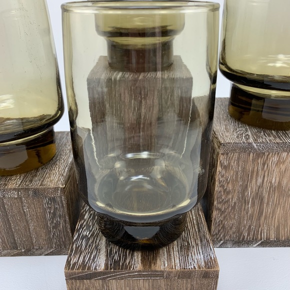 Vintage Libbey Tawny Smoke Brown Glass Tumblers. - Picture 3 of 8